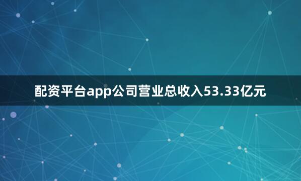 配资平台app公司营业总收入53.33亿元